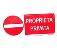 CARTELLO PROPRIETA' PRIVATA IN PLEXYGLASS ROSSO