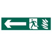 Cartello PVC Uomo In Corsa Freccia Sinistra 200 X 50Mm SCA5201