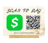 Cartello QR Code Acrilico Personalizzato con Supporto in Legno, Display Multi QR Personalizzato per Scansiona per Pagare, Social Media, Cartello Password WiFi per Piccola Impresa Caffè Ristorante