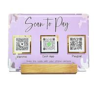 Cartello QR Code personalizzato multi business QR Display Sign Scan to Pay Face-book Web Social Media Sign QR Code Placca Colori disponibili includono celeste, oro, rosa, lavanda, ecc