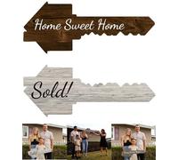 Cartello "Real Estate Sold Sign", extra large, a forma di chiave, double face, oggetti di scena per foto immobiliari per agenti e nuovi proprietari di casa, regali di chiusura per acquirenti e agenti
