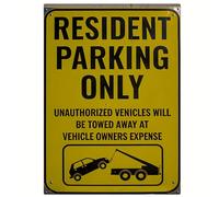 Cartello "Resident Parking Only Unauthorized Venicles Will Be Towed Away", "Private Tenant Parking Only", Protect Your Business, 30,5 x 20,3 cm in alluminio
