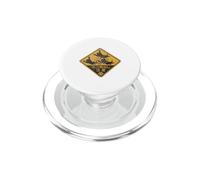 Cartello retrò giapponese con gatto che attraversa la scritta "Caution Leaping Cats PopSockets PopGrip per MagSafe