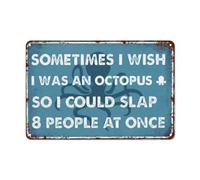 Cartello retrò in alluminio - Decorazione da parete e da bagno per casa e ufficio. Design sarcastico e bohémien - "A volte vorrei essere un uomo così da poter dare uno schiaffo a 8 persone contempora