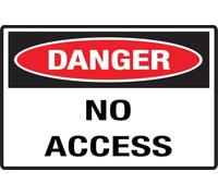 Cartello rettangolare con scritta "Danger No Access" per casa/affari, per finestre/porta d'ingresso, in acrilico (15,2 x 20,3 cm)