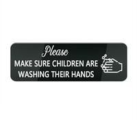 Cartello rettangolare in plastica acrilica, con scritta in lingua inglese "Please Make Sure Children are Washing Their Hands", per casa/affari, per finestre/porta d'ingresso, in plastica acrilica