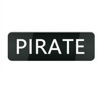 Cartello rettangolare in plastica acrilica, motivo pirata, piccolo, per casa/affari, finestra/porta d'ingresso, in plastica acrilica (nero, 25,4 x 7,6 cm)