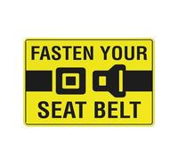 Cartello riflettente in alluminio con scritta "Fasten Your Seat Belt Fitness", 30,5 x 20,3 cm, resistente ai raggi UV, impermeabile, resistente alle intemperie e allo sbiadimento, con 4 fori preforati