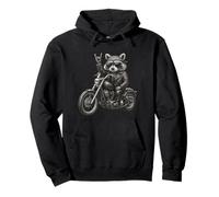 Cartello Rocker Raccoon Lover Rock, Stile retrò, Motivo: Biker Raccoon Felpa con Cappuccio
