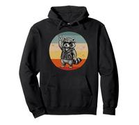 Cartello Rocker Raccoon Lover Rock, Stile retrò, Motivo: Biker Raccoon Felpa con Cappuccio