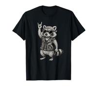 Cartello Rocker Raccoon Lover Rock, Stile retrò, Motivo: Biker Raccoon Maglietta