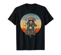 Cartello Rocker Raccoon Lover Rock, Stile retrò, Motivo: Biker Raccoon Maglietta