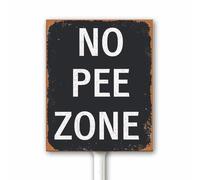 Cartello rustico con scritta "No Dog Peeing No Pee Zone Yard Sign With Stake Keep Off Grass or Lawn Dog Free Zone Be A Good Neighbor Dogs Owner Gift 18x22 CM Robusto alluminio altamente visibile