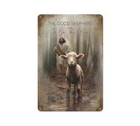 Cartello rustico in metallo con Gesù e agnello, decorazione murale religiosa, Gesù che corre dietro all'agnello smarrito, stampa artistica cristiana, immagini per soggiorno, camera da letto, chiesa