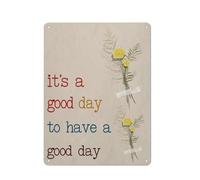 Cartello rustico in metallo con la scritta "È un bel giorno per avere una giornata", decorazione murale con citazioni positive e ispiratrici, per casa, ufficio, cameretta dei bambini, 12x16 p