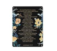 Cartello rustico in metallo con lamina d'oro cristiana, arte murale motivazionale, Ecclesiaste 31 8 per ogni cosa, c'è una stagione, stampa, dipinto, opera d'arte, arredamento per la casa, regali,