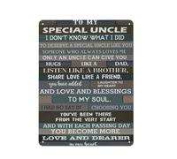 Cartello rustico in metallo con scritta "A mio zio speciale, qualcuno che mi ama sempre", decorazione da parete, poster, pittura, stampa, immagine per la casa, decorazione della stanza, 12x16 polli