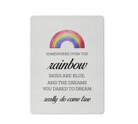 Cartello rustico in metallo con scritta "Arcobaleno per bambini", citazione positiva "Da qualche parte sopra l'arcobaleno", stampa artistica da parete, decorazione per casa e ufficio, poster con pi