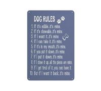 Cartello rustico in metallo con scritta "Cane da parete", citazione divertente con le regole dei cani, decorazione da parete con detti per amanti dei cani, decorazione per la casa, per soggiorno, c
