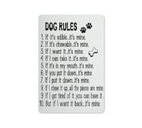 Cartello rustico in metallo con scritta "Cane da parete", decorazione da parete con cane, citazione divertente sulle regole dei cani, decorazione da parete con detti per amanti dei cani, decorazion