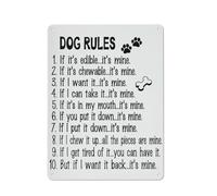 Cartello rustico in metallo con scritta "Cane da parete", decorazione da parete con cane, citazione divertente sulle regole dei cani, decorazione da parete con detti per amanti dei cani, decorazion