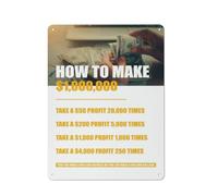 Cartello rustico in metallo con scritta "Come guadagnare 1.000.000 di dollari", citazione motivazionale, decorazione da parete per casa e ufficio, poster con affermazioni positive, decorazione da p