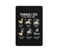 Cartello rustico in metallo con scritta "Cose che faccio nel mio tempo libero", stampa artistica da parete con anatra divertente, decorazione per la casa, camera da letto, soggiorno, cameretta dell