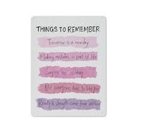 Cartello rustico in metallo con scritta "Cose da ricordare", decorazione murale ispiratrice con affermazioni positive, decorazione murale per ragazze e donne, dipinti artistici di incoraggiamento e