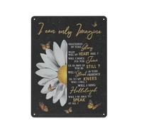 Cartello rustico in metallo con scritta cristiana "Margherite da parete", decorazione da parete con immagini di margherite e farfalle, stampa "Io posso solo immaginare", decorazione religiosa, oper