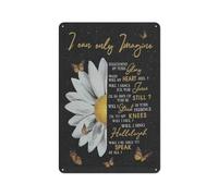 Cartello rustico in metallo con scritta cristiana "Margherite da parete", decorazione murale con immagini di margherite e farfalle, stampa "Io posso solo immaginare", decorazione religiosa, opere d