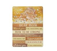 Cartello rustico in metallo con scritta "Da figlia a mamma", simpatica famiglia di gatti, margherita, grazie per avermi insegnato, stampe di ritratti di famiglia, decorazione da parete 12x16 pollic