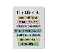 Cartello rustico in metallo con scritta "It's Okay To Ask For Help", decorazione da parete, poster per psicologo scolastico, decorazione per ufficio, decorazione per ufficio di un consulente, arte