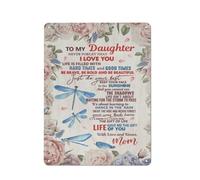 Cartello rustico in metallo con scritta "Mia figlia non dimenticare mai che ti amo", poster - "Mamma scomparsa" con libellula, 12x16 pollici