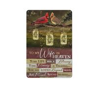 Cartello rustico in metallo con scritta "Mia moglie", Cardinale rosso, luci in barattolo di vetro, "La tua vita è stata una benedizione", stampe del Paradiso, arte murale, ritratto, decorazione per