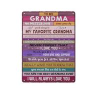 Cartello rustico in metallo con scritta "Nonna, regalo per mia nonna, non dimenticare mai che ti amo", poster con stampe rustiche della nonna, decorazione murale perfetta per la casa, la camera da