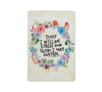 Cartello rustico in metallo con scritta "Oggi non mi stresserò", stampe con citazioni ispiratrici di fiori colorati, decorazione da parete per ragazze, donne, sorelle, camera da letto, casa, dormit