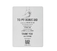 Cartello rustico in metallo con scritta "Per il mio papà bonus", stampa artistica da parete per la casa, poster dipinto con la scritta "Grazie papà bonus", regalo per il patrigno, 12x16 pollici