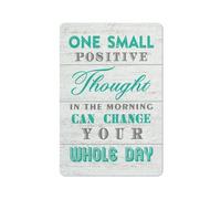 Cartello rustico in metallo con scritta "Un piccolo pensiero positivo", stampa artistica da parete, dipinto positivo ispiratore per casa, camera da letto, ufficio, asilo nido, decorazione da parete