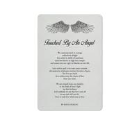 Cartello rustico in metallo con stampa di poesia "Toccato da un angelo", decorazione da parete per la casa, "Non siamo abituati al coraggio, esuli dalla gioia", poster dipinto, 8x12 pollici