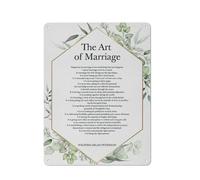 Cartello rustico in metallo con stampa di poesie "L'arte del matrimonio", decorazione da parete per la casa, "La felicità nel matrimonio non è qualcosa", poster dipinto, regalo di fidanzamento per