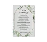 Cartello rustico in metallo con stampa di poesie "L'arte del matrimonio", decorazione da parete per la casa, "La felicità nel matrimonio non è qualcosa", poster dipinto, regalo di fidanzamento per