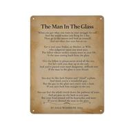 Cartello rustico in metallo con stampa di poesie "L'uomo nel bicchiere", decorazione da parete per la casa, quando ottieni ciò che desideri nella tua lotta per te stesso, poster da pittura, 12x16 p