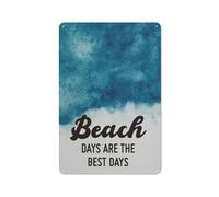 Cartello rustico in metallo con tema spiaggia ispiratore, "I giorni migliori in spiaggia", stampa motivazionale con opere d'arte nautiche sul mare, decorazioni murali con dipinti costieri per il ba