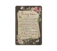 Cartello rustico in metallo da figlia a mamma, lettera vintage, rosa da giardino, sarò sempre la tua bambina, stampe di ritratti di famiglia, decorazione da parete 8x12 pollici