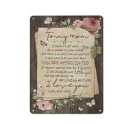 Cartello rustico in metallo da figlia a mamma, lettera vintage, rosa da giardino, sarò sempre la tua bambina, stampe di ritratti di famiglia, decorazione da parete 12x16 pollici