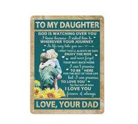 Cartello rustico in metallo, regalo per la figlia dal papà, regalo di compleanno per la figlia, regalo per la figlia dal papà, regalo da padre a figlia. Prego che tu sia sempre al sicuro, decorazio
