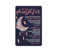 Cartello rustico in metallo, regalo per la figlia dalla mamma, "Il mio amore ti seguirà ovunque tu vada", compleanno e laurea per la figlia dalla mamma, dipinti murali 8x12 pollici