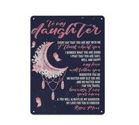 Cartello rustico in metallo, regalo per la figlia dalla mamma, "Il mio amore ti seguirà ovunque tu vada", compleanno e laurea per la figlia dalla mamma, dipinti murali da 12x16 pollici