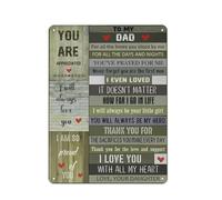 Cartello rustico in metallo, regalo per papà, ti amerò sempre, arte murale, poster con stampe di papà, decorazione murale perfetta per casa, camera da letto, regalo artistico, 12x16 pollici