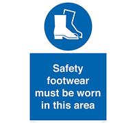 Cartello "Safety footwear must be worn in this area" - 400 x 600 mm - A2P